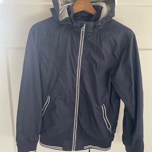 H&M Navy Blue Hooded Boy’s Windbreaker Jacket, Size 10-12Y